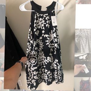 Black and white sleeveless dress